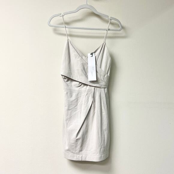 NWT IRO Zeta Sleeveless Thin Straps Leather Mini Dress Off-White Women 34 / US 2 - Picture 2 of 6
